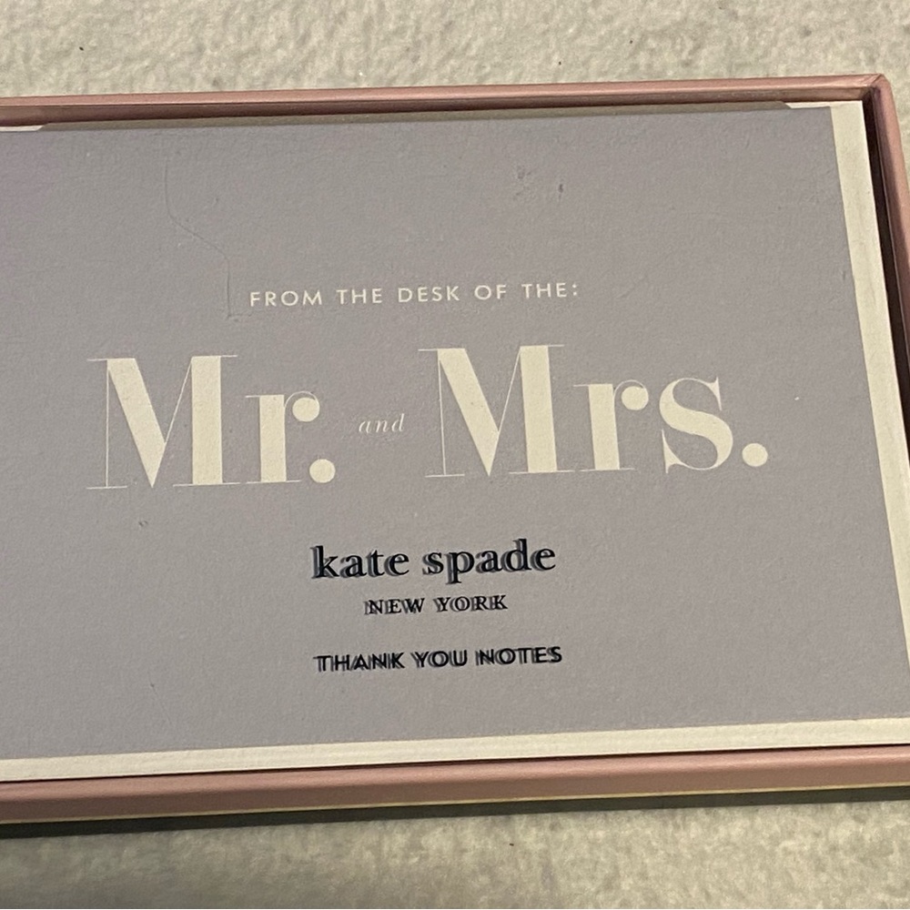 Kate Spade New York: “From the Desk of Mr. & Mrs.” Note Card Set, NWT